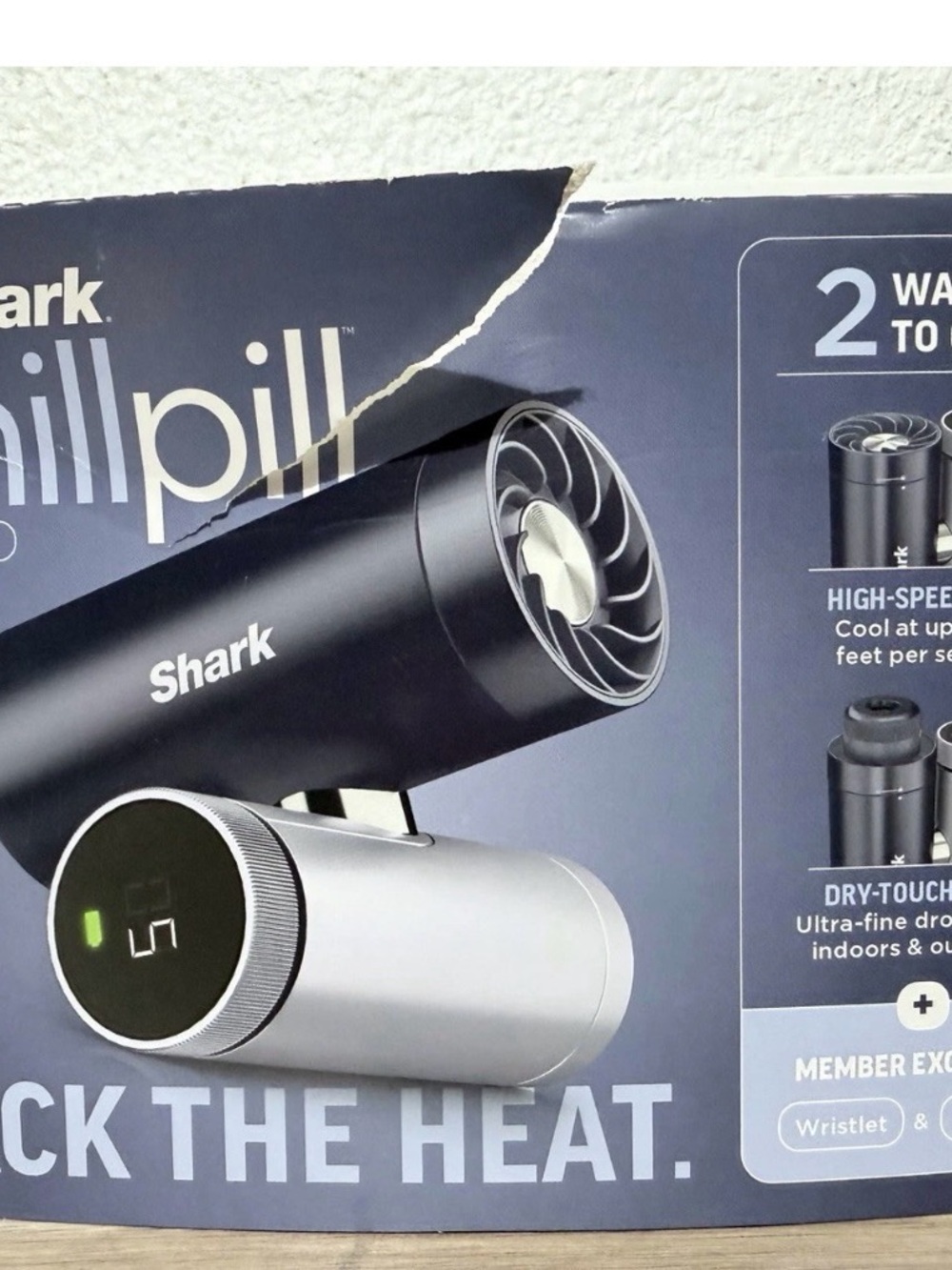 Shark Chillpill Personal Fan - Black and Silver